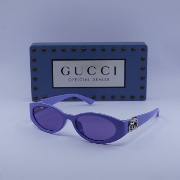 Gucci GG1662SA 003 Oval Sunglasses - Lilac - Picture 1 of 10